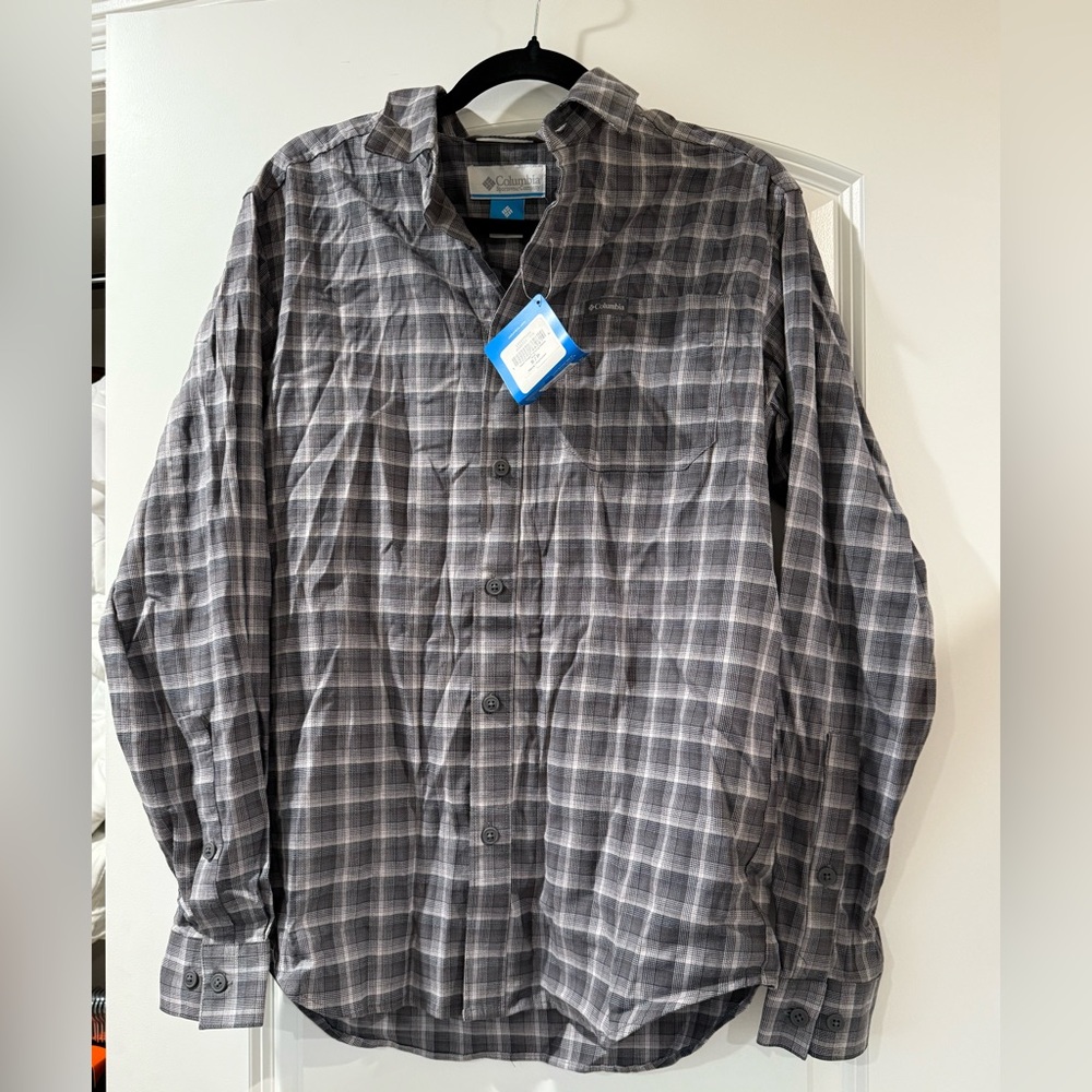 Columbia Black and White Plaid Shirt